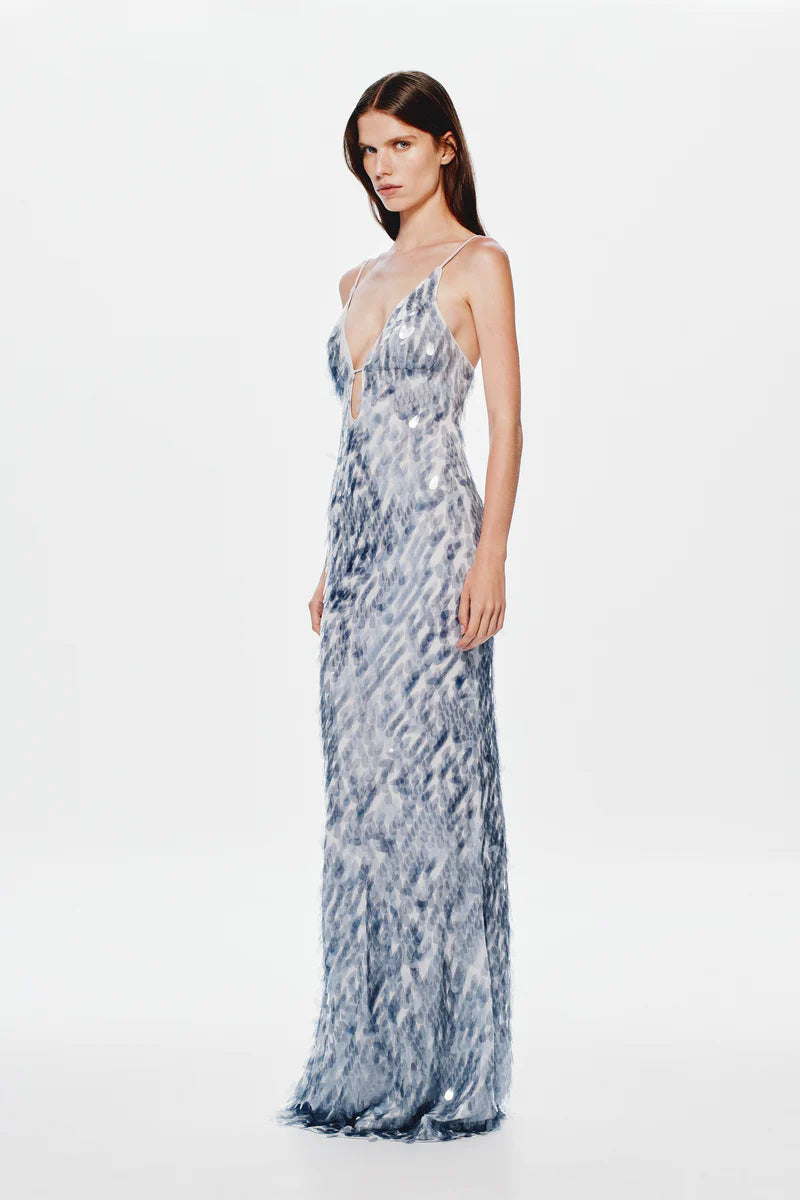 The Sapphire Sequin Dress - Dove Grey