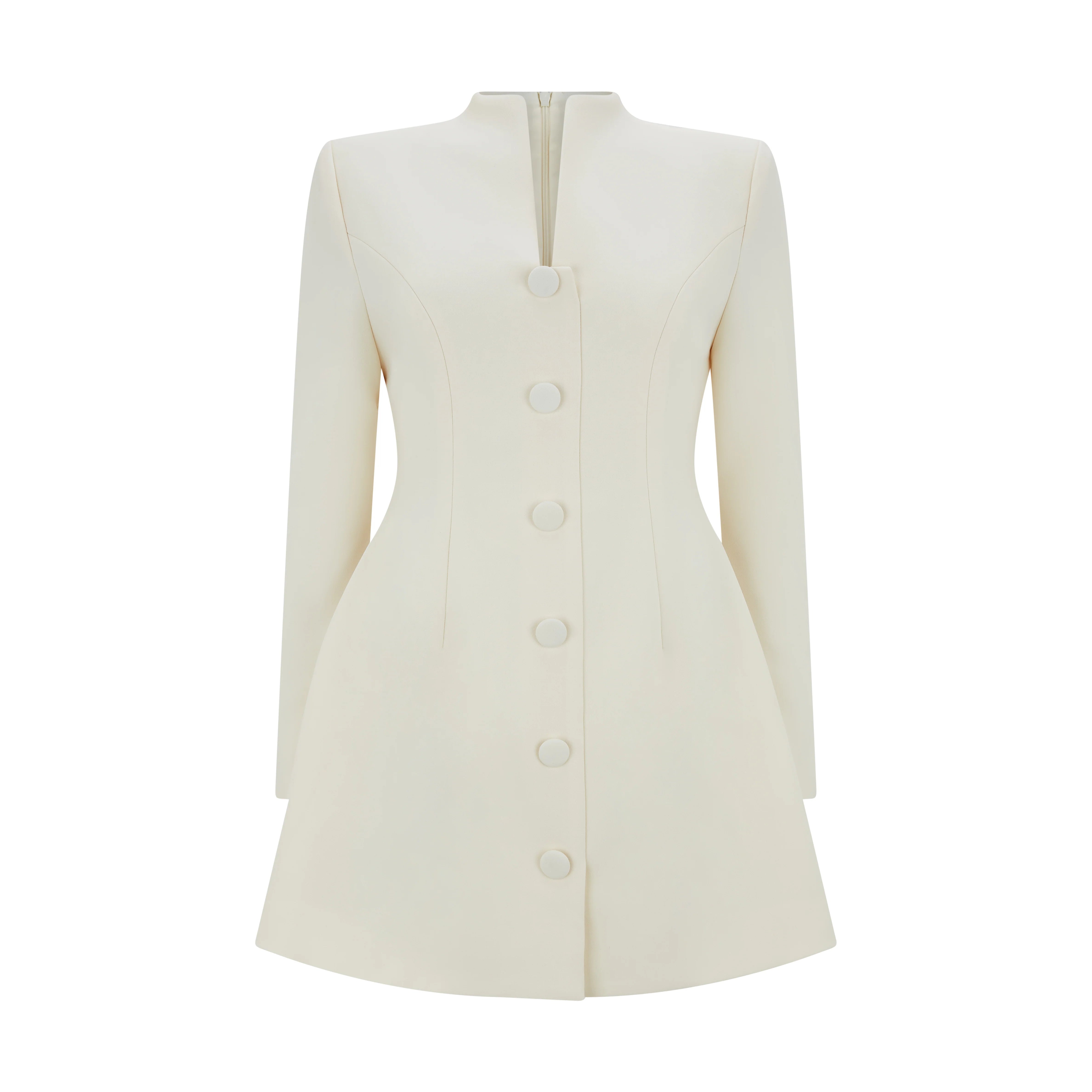 The Ultimate Muse Long Sleeve Button Down Dress - Ecru