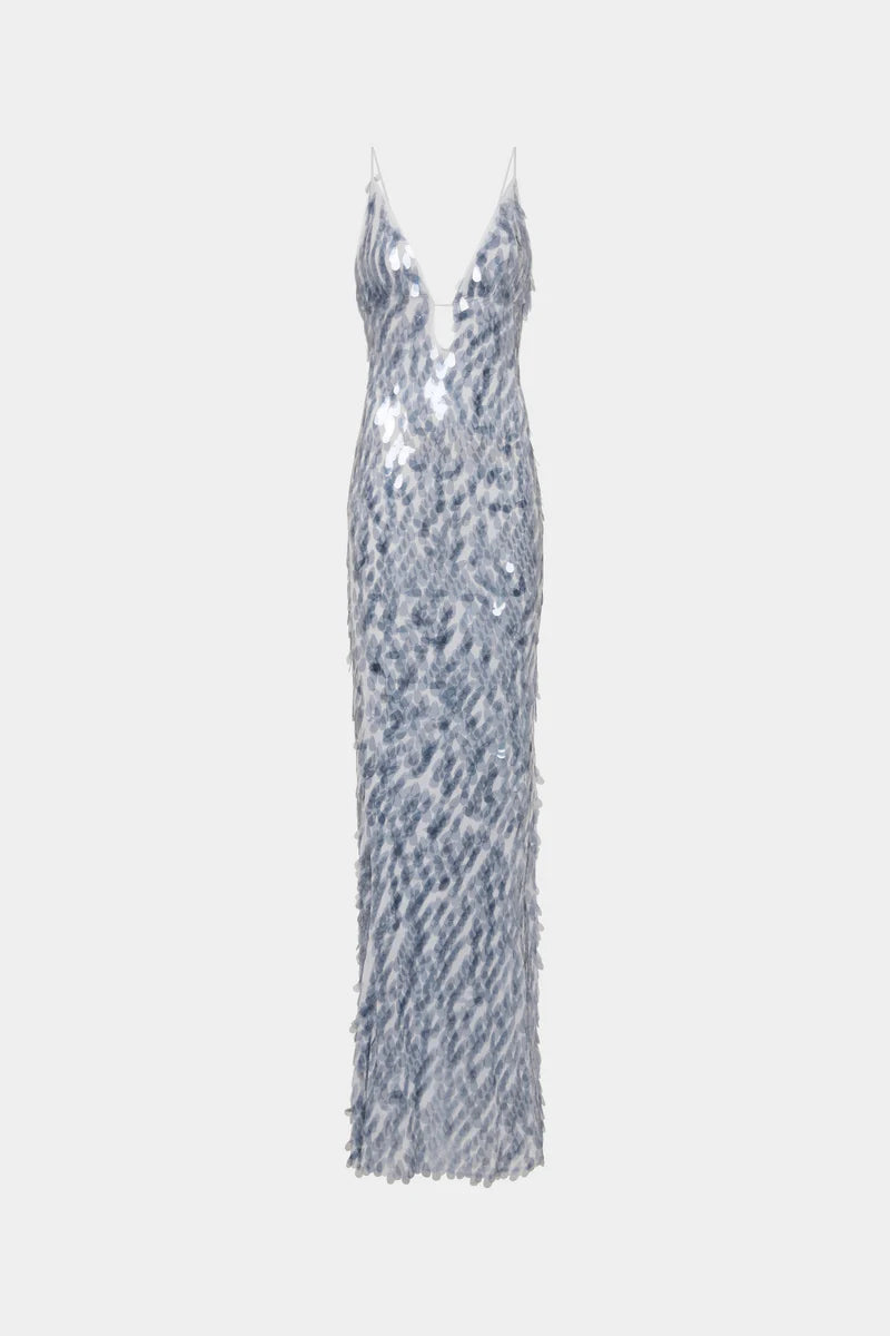 The Sapphire Sequin Dress - Dove Grey