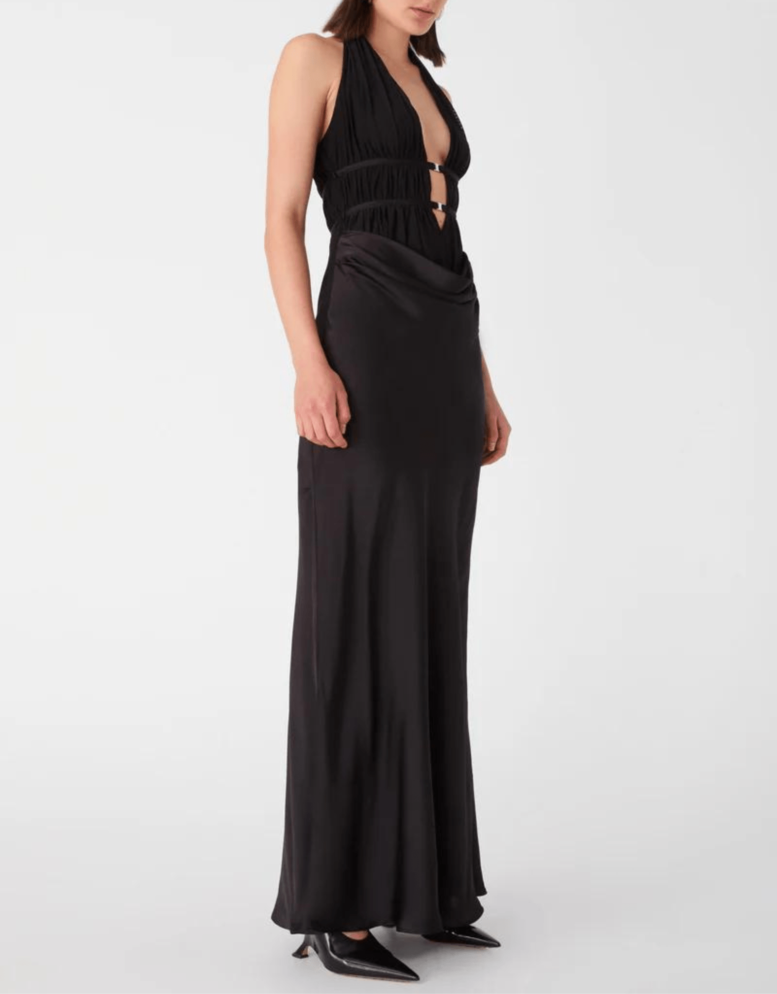 Celine Satin Maxi Dress - Misha - The Curate Club