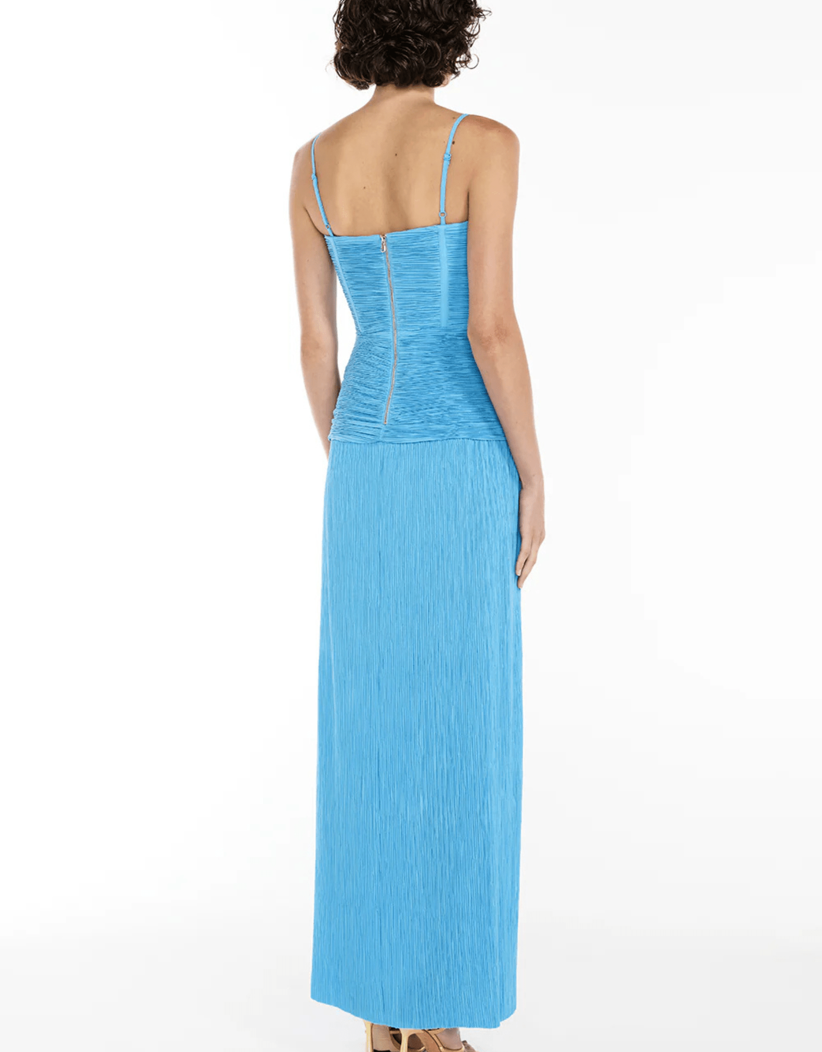 Double Time Pleat Dress - Cerulean Blue - Manning Cartell - The Curate Club