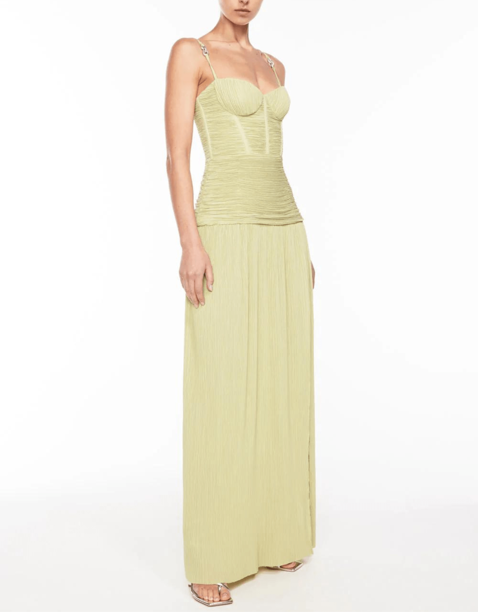 Double Time Pleat Dress - Pistachio - Manning Cartell - The Curate Club