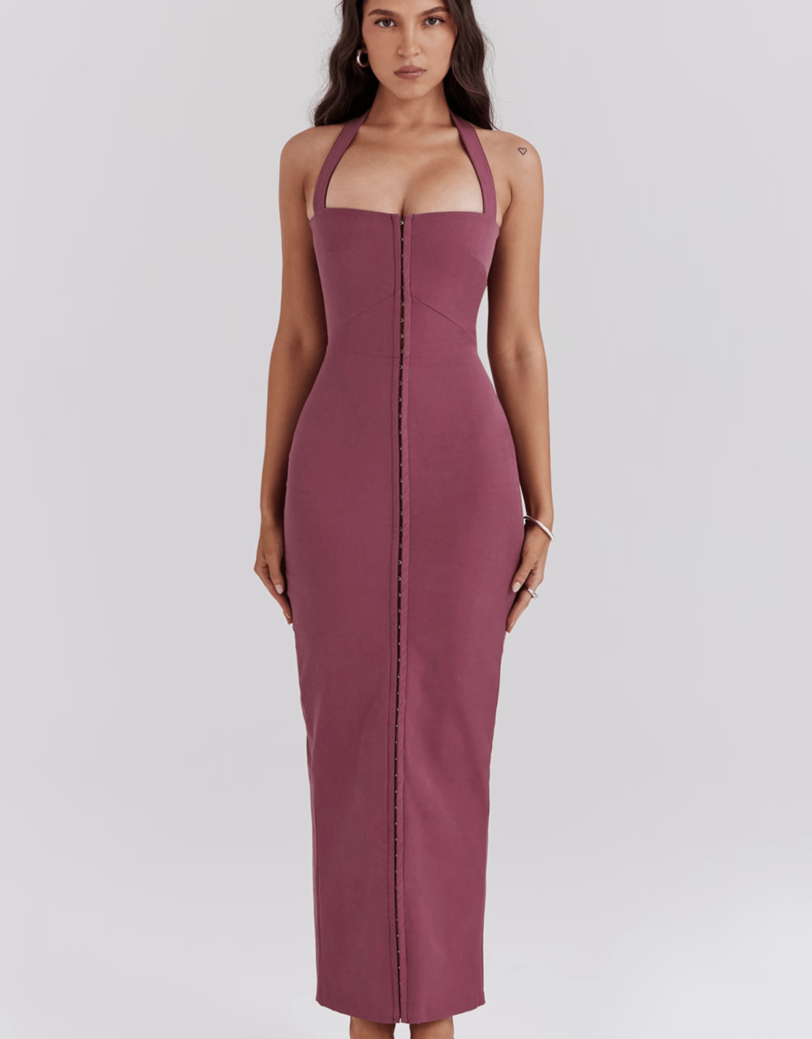 Hire Mia Maxi Dress Mulberry - Size XS & S - House of CB The Curate Club Hire Mia Maxi Dress Mulberry - Size XS & S - House of CB The Curate Club